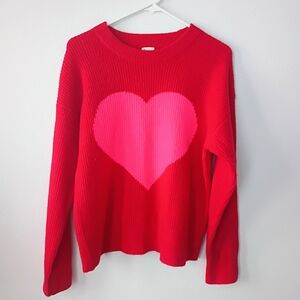 ❤️A New Day Red Pink Heart Sweater Valentine’s Day Cute Cozy Pullover❤️